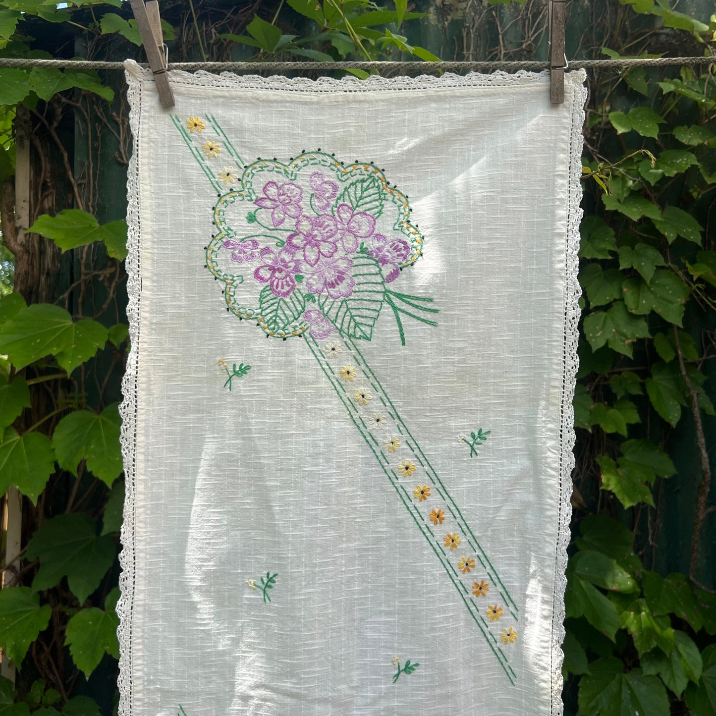 Vintage Purple Floral Runner