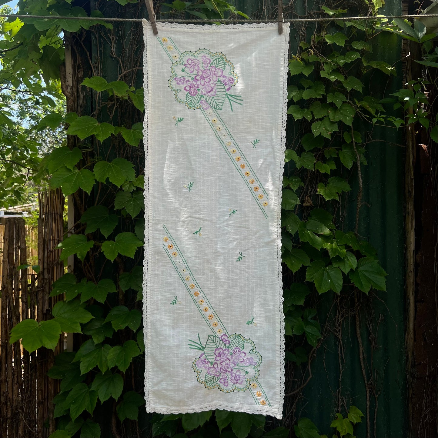 Vintage Purple Floral Runner