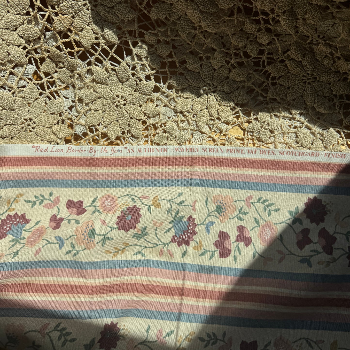 Vintage Waverly "Red Lion Inn" Floral Fabric (sold all together; 1 3/8 yard)