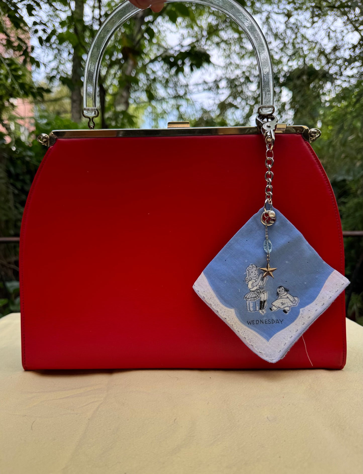 Vintage Wednesday Handkerchief Bag Charm