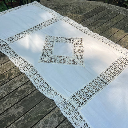 Cream table runner -long