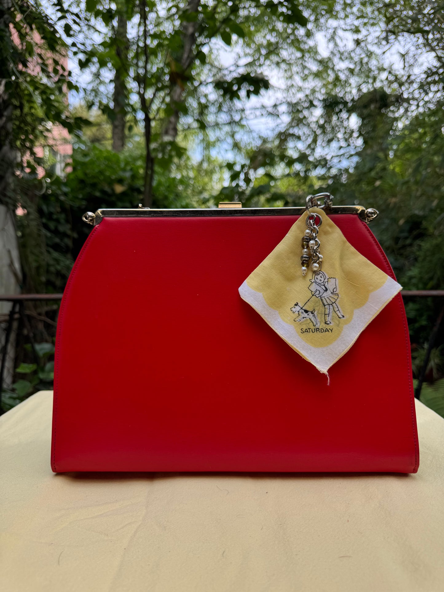 Vintage Saturday Handkerchief Bag Charm