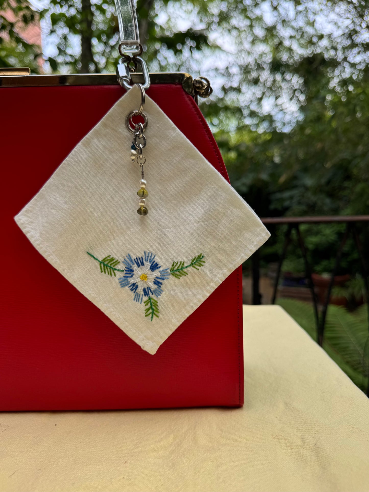 Vintage Handkerchief Bag Charm