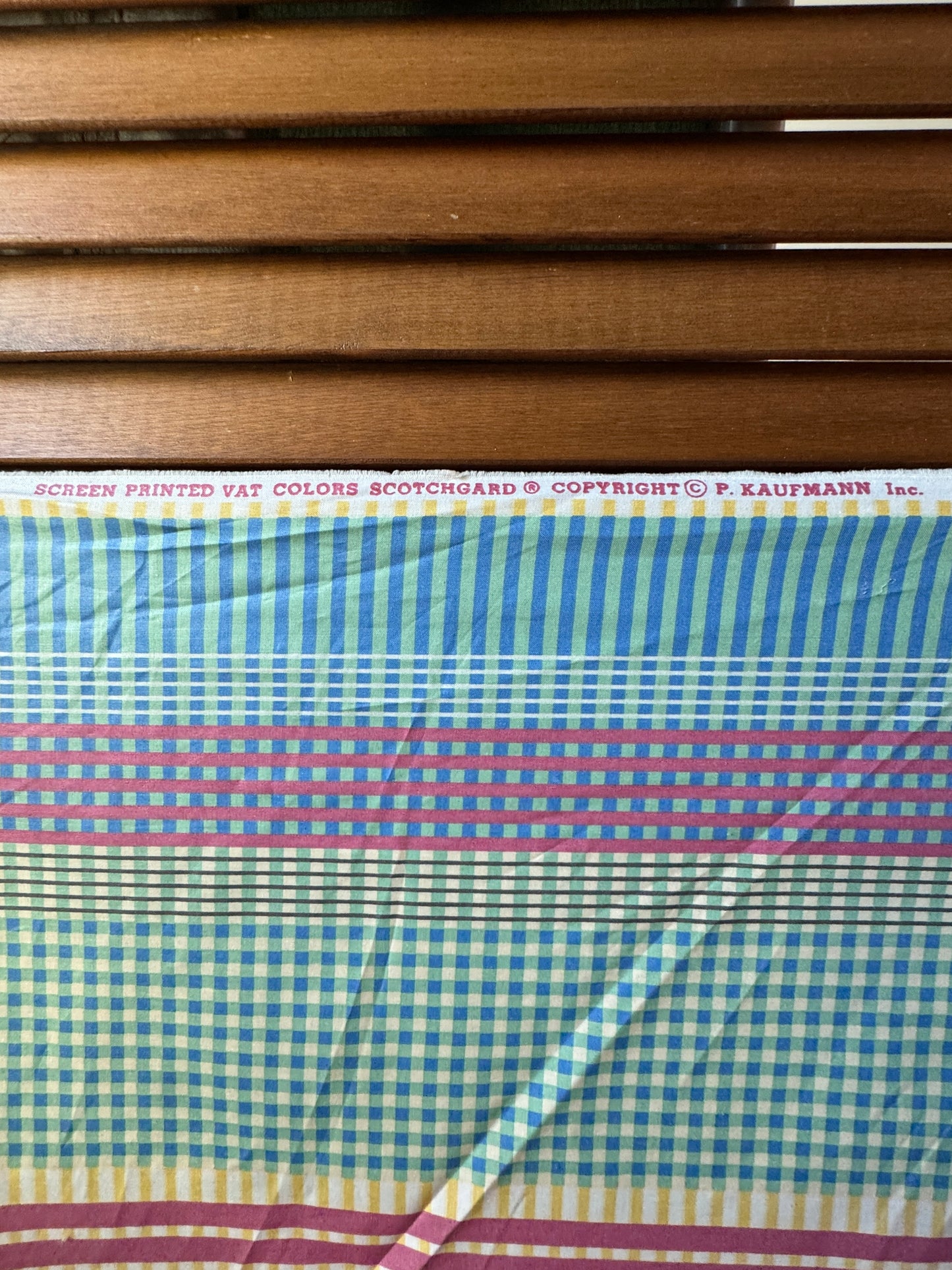 Vintage 90’s P. Kaufmann Screen printed Scotchgard Cotton Upholstery Fabric (sold by yard; 7 avail)