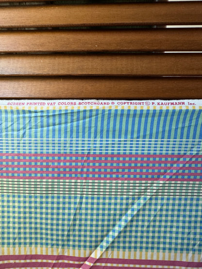 Vintage 90’s P. Kaufmann Screen printed Scotchgard Cotton Upholstery Fabric (sold by yard; 7 avail)