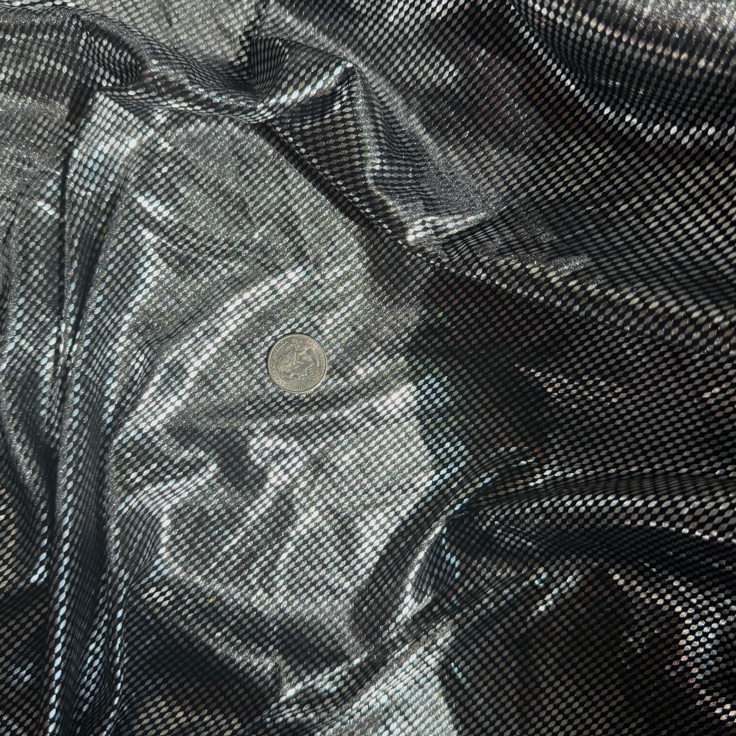 Black and Silver Disco Ball Fabric(sold all together; 1 5/8 yards)