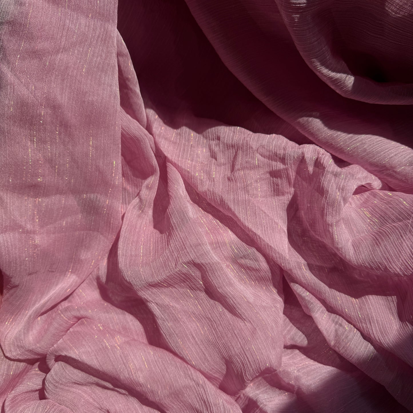 Baby Pink Polyester Crinkle Chiffon (sold by yard; 2y avail)