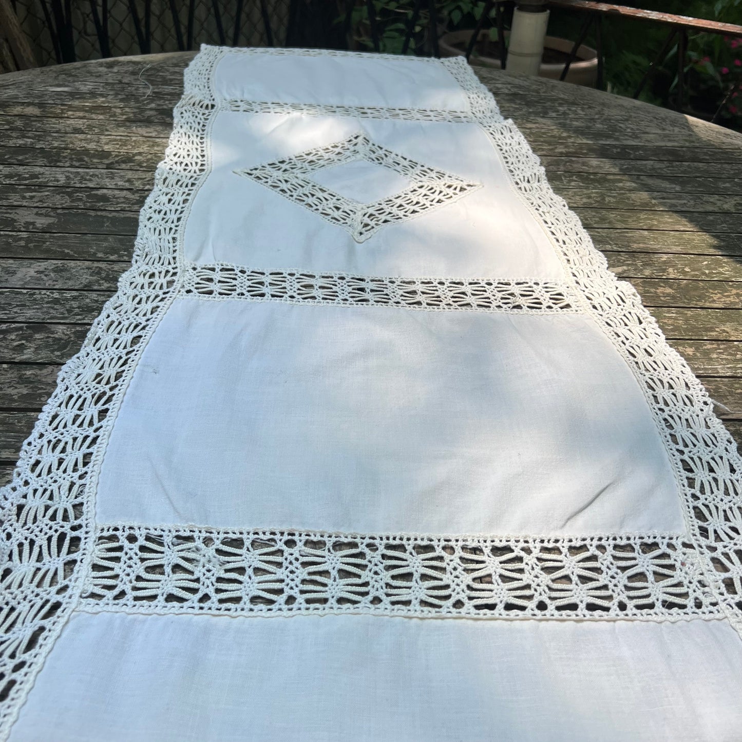 Cream table runner -long