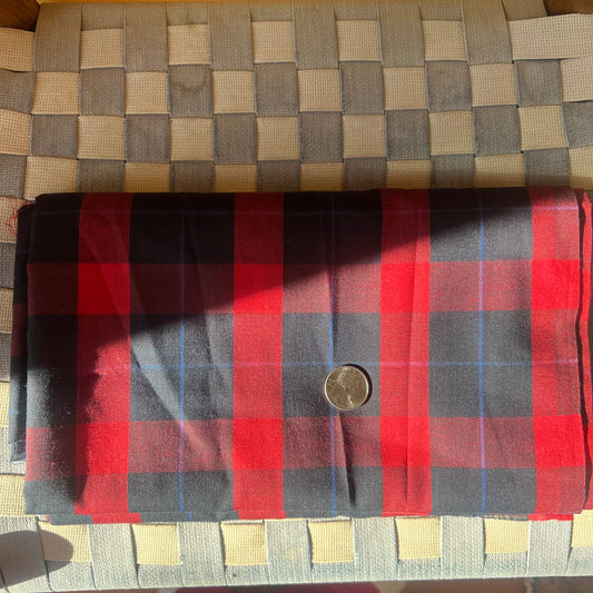 red&black plaid fabric (sold by the yard; 3 yards)