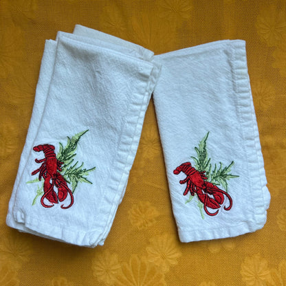 embroidered lobster napkins (set of 5)