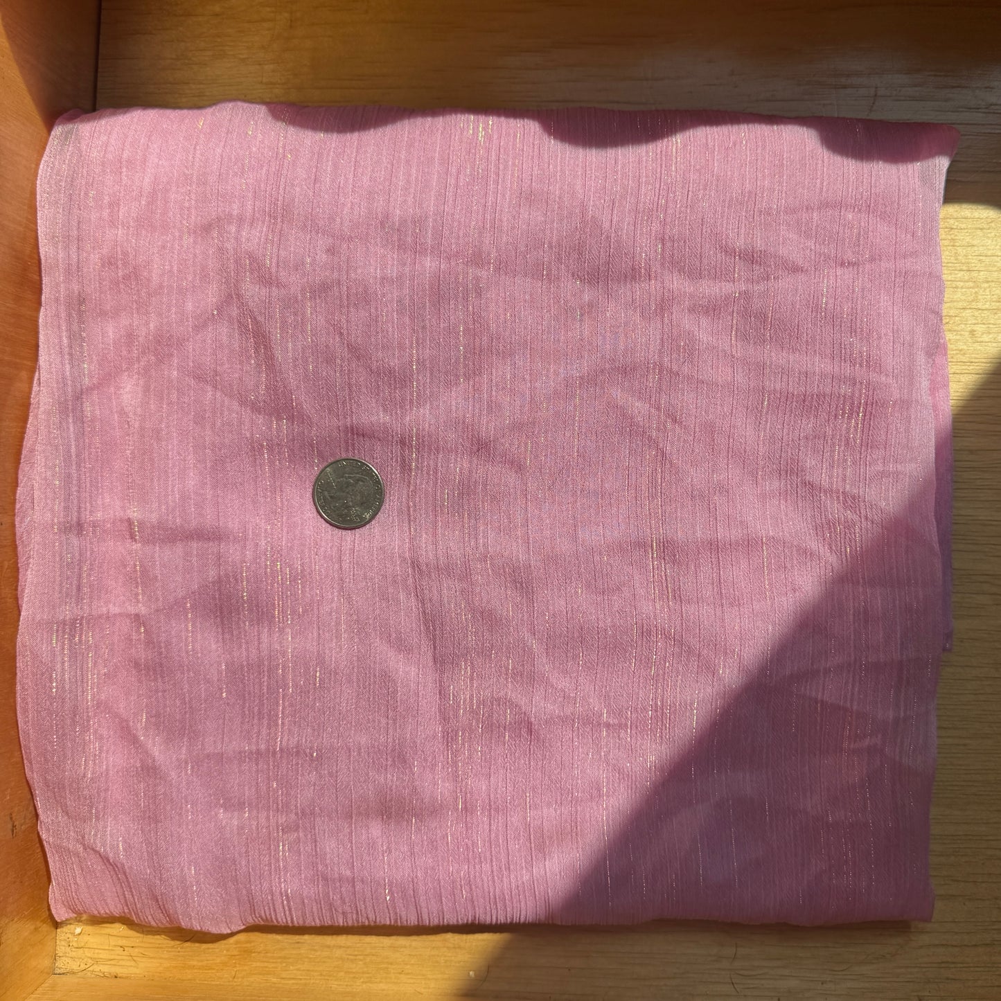 Baby Pink Polyester Crinkle Chiffon (sold by yard; 2y avail)