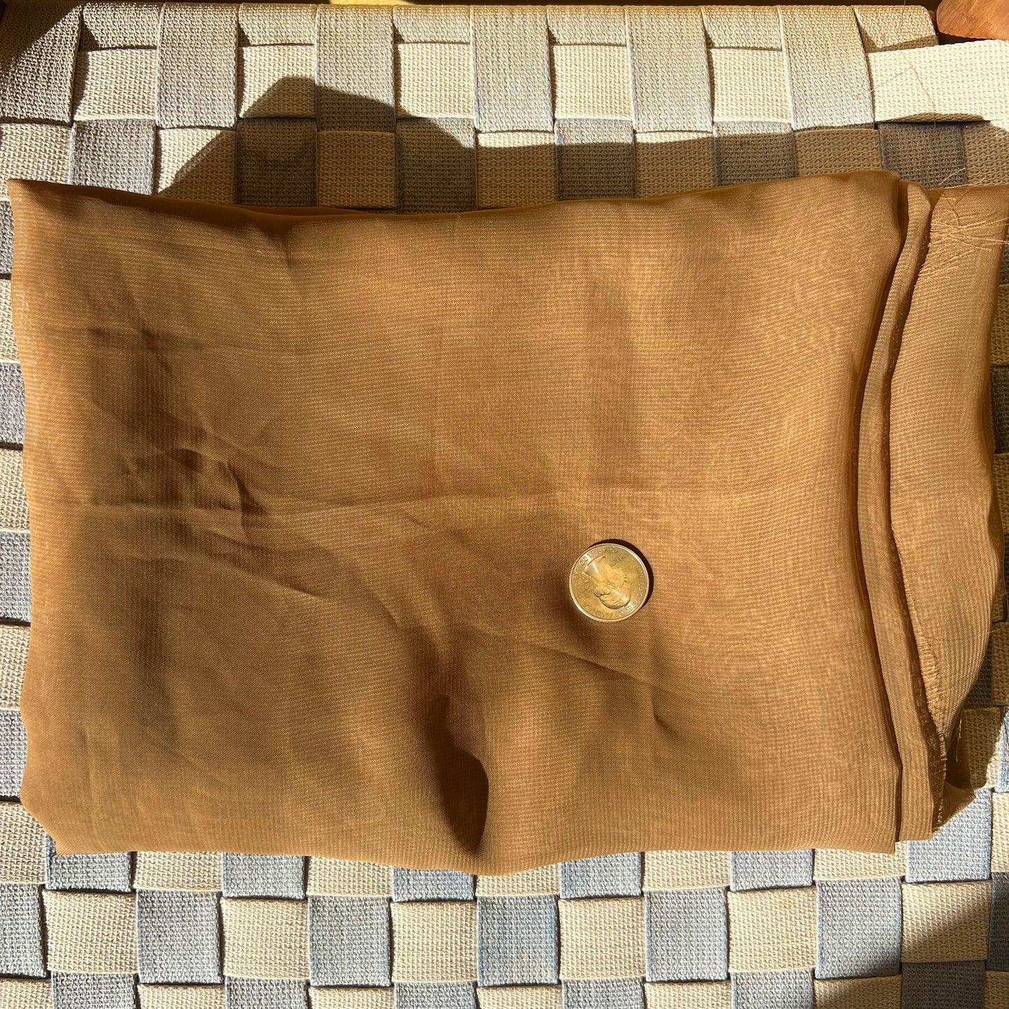 light brown chiffon fabric (sold all together; 2 yards)