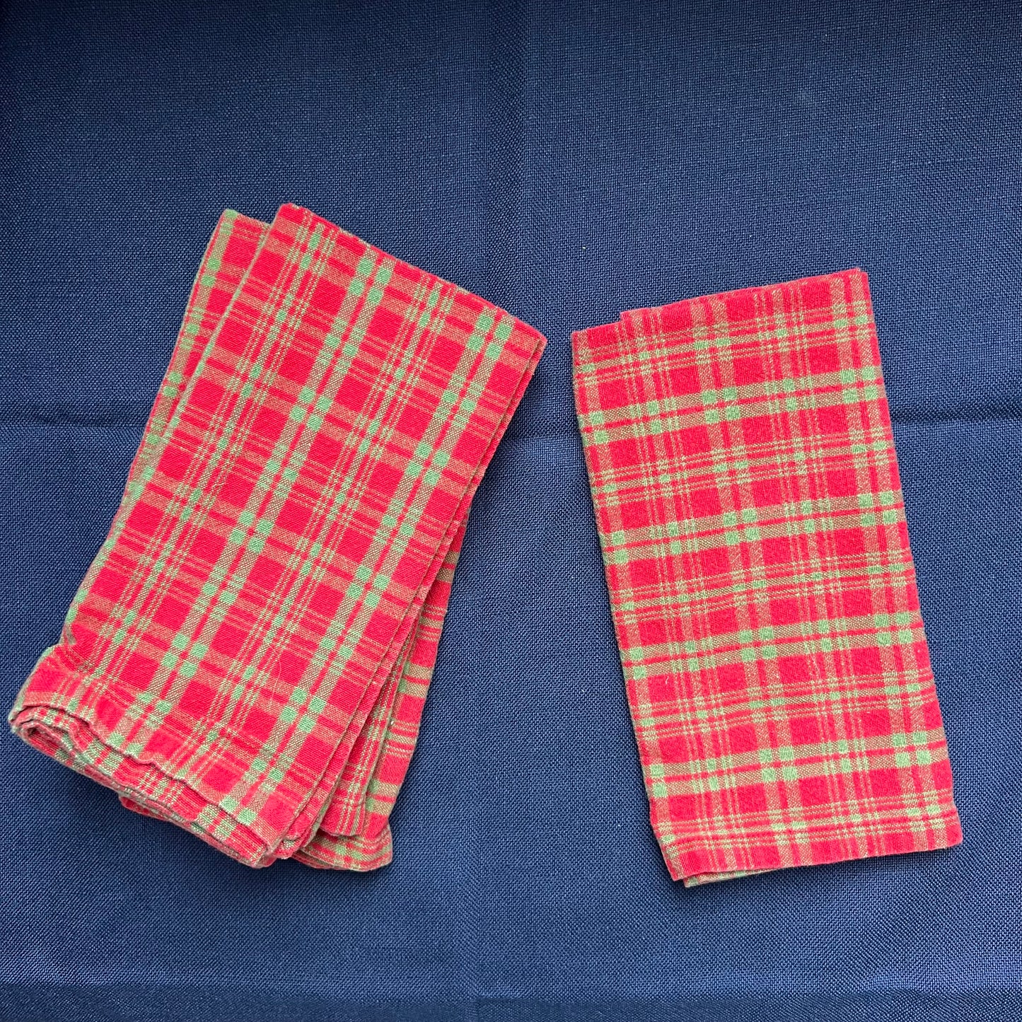 red & green plaid napkins