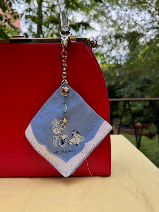 Vintage Wednesday Handkerchief Bag Charm