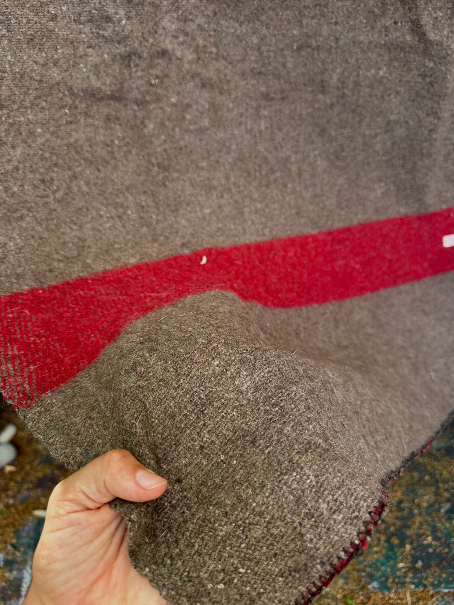 Vintage Swiss Army Style Wool Blanket