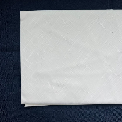 70" round white linen look tablecloth