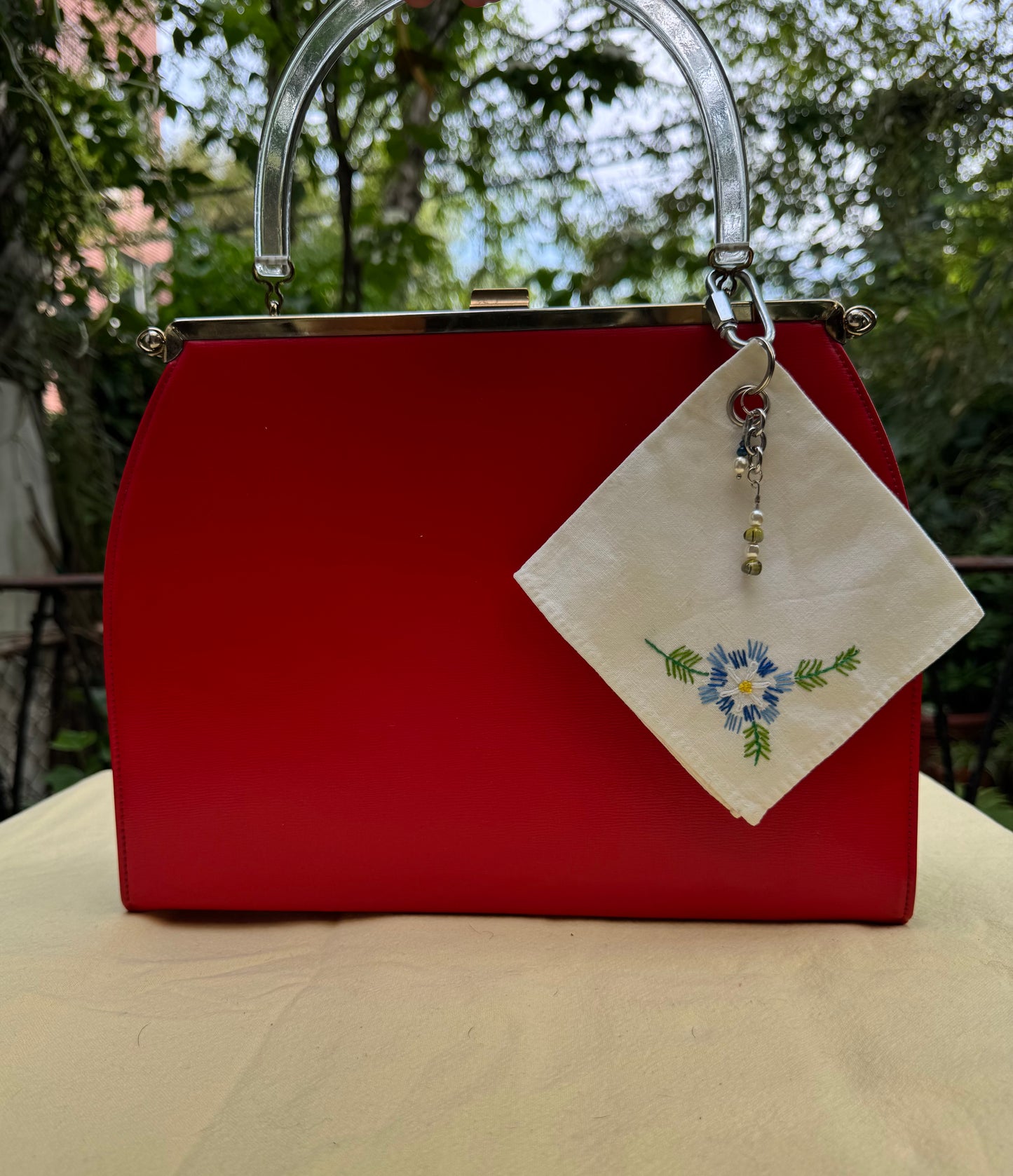 Vintage Handkerchief Bag Charm
