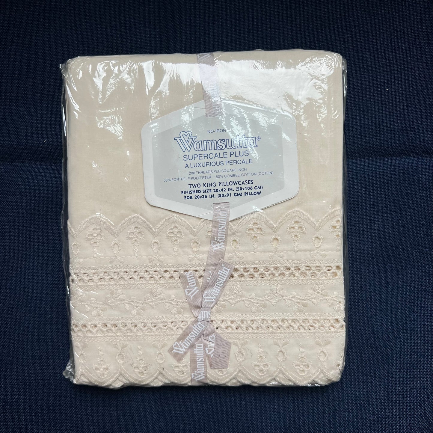 Cream eyelet lace pillowcase set