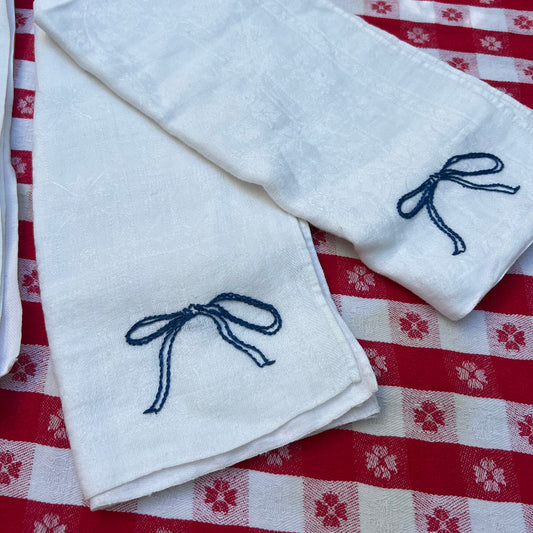 Made By Judith's; hand embroidered vintage tea towels/napkins