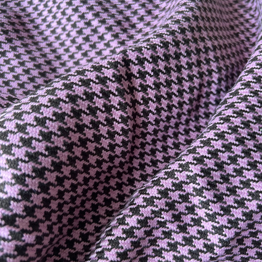 pinky purple & brown houndstooth fabric price per yard; 5 yards avail