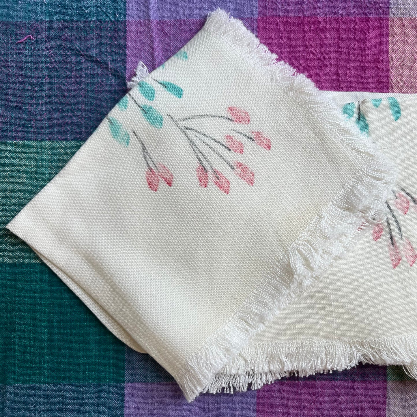 vintage painted branch napkins