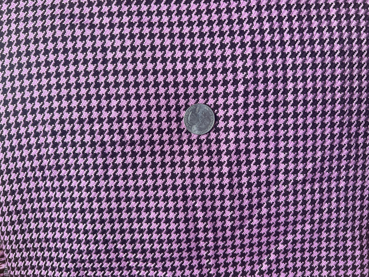 pinky purple & brown houndstooth fabric price per yard; 5 yards avail