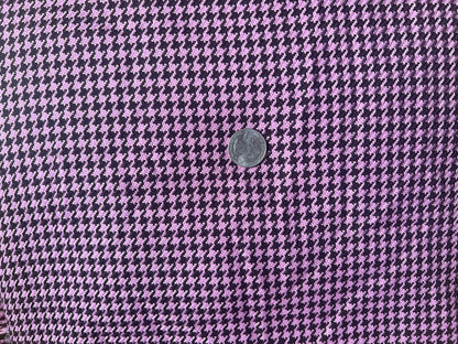 pinky purple & brown houndstooth fabric price per yard; 5 yards avail