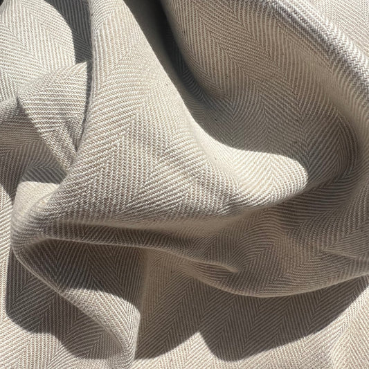 woven cream fabric (sold by the yard; 2 yards avail)