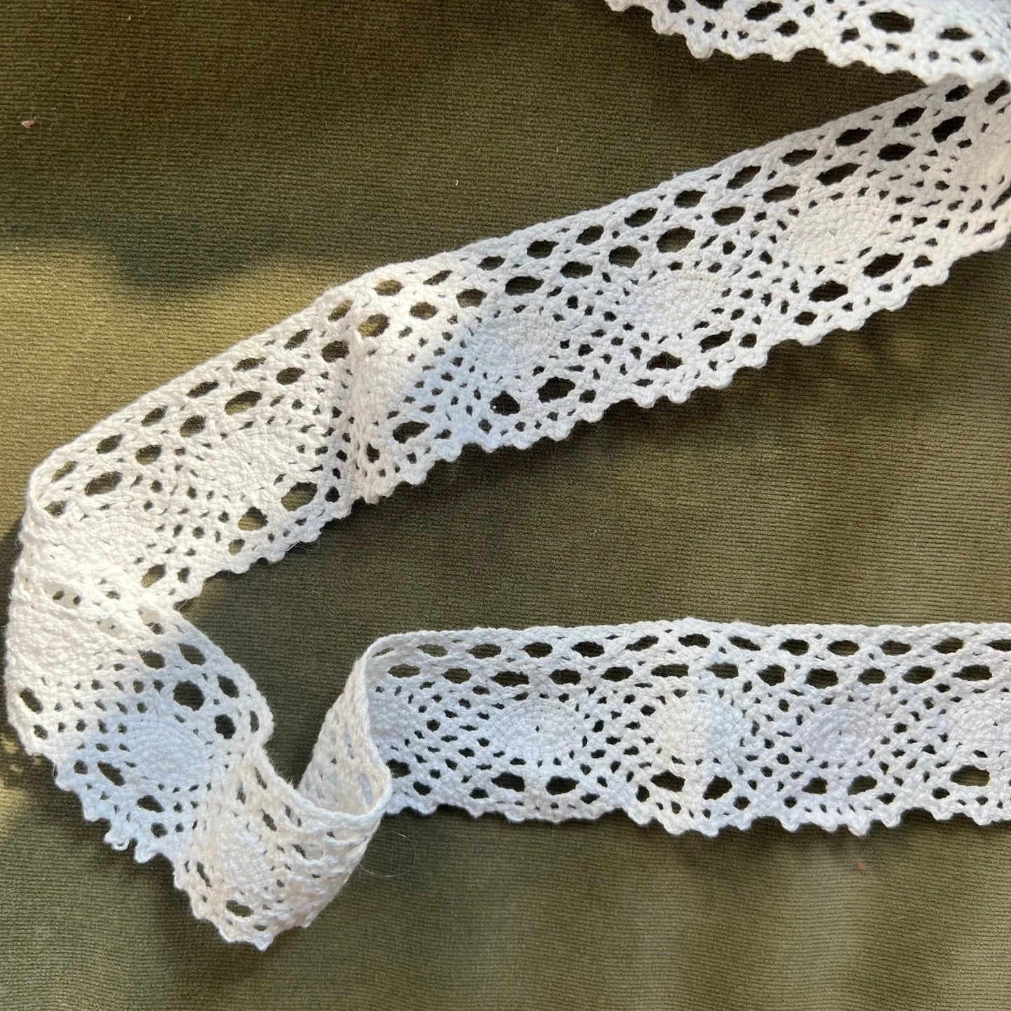 white crocheted lace trim 3 yards; sold all together