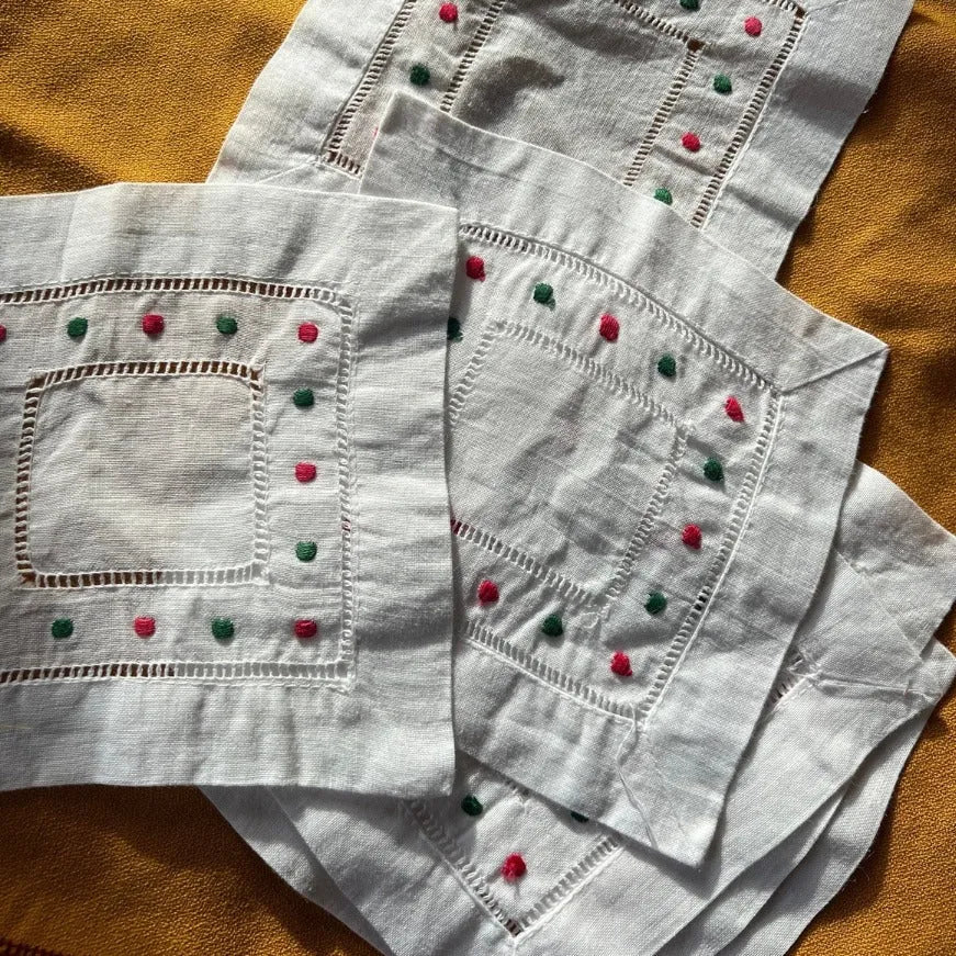 polka dot Christmas napkins 6; sold all together