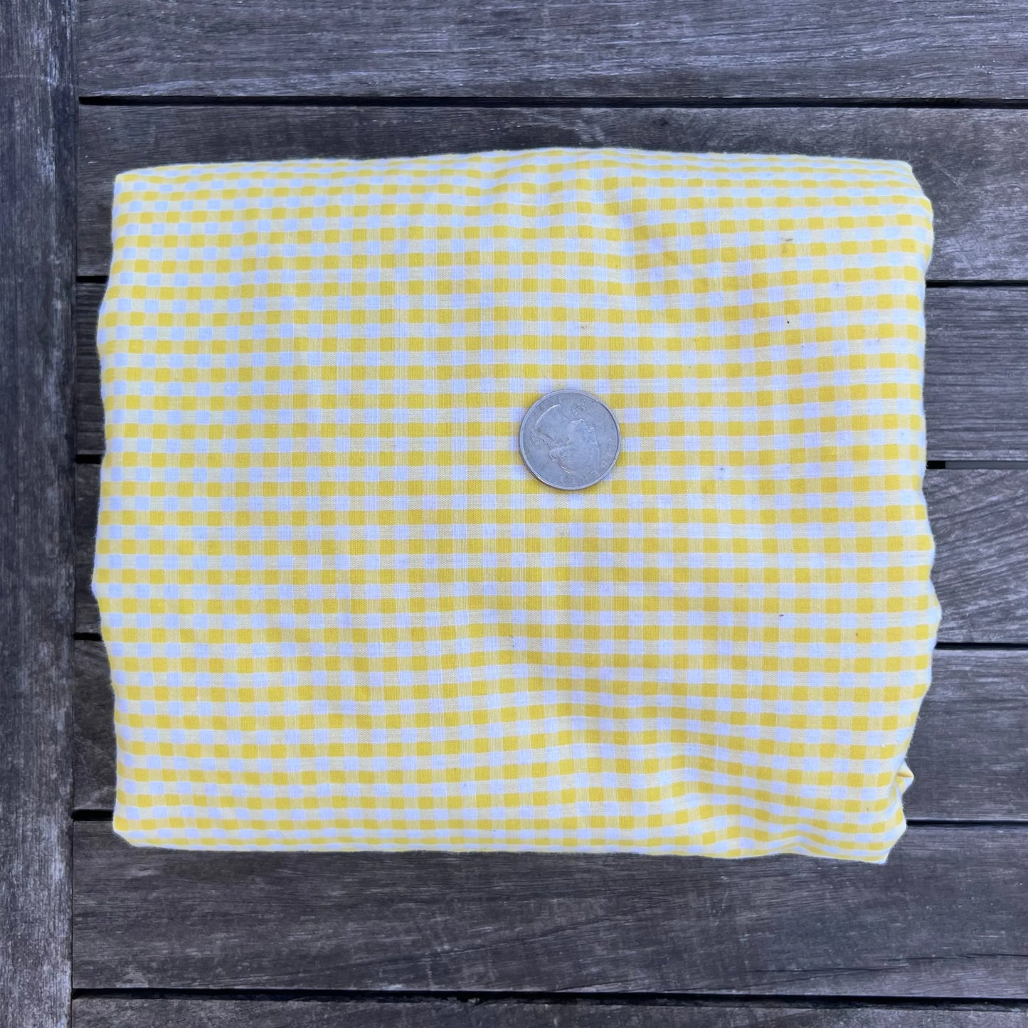 yellow gingham fabric 4.5 yards; priced per yard