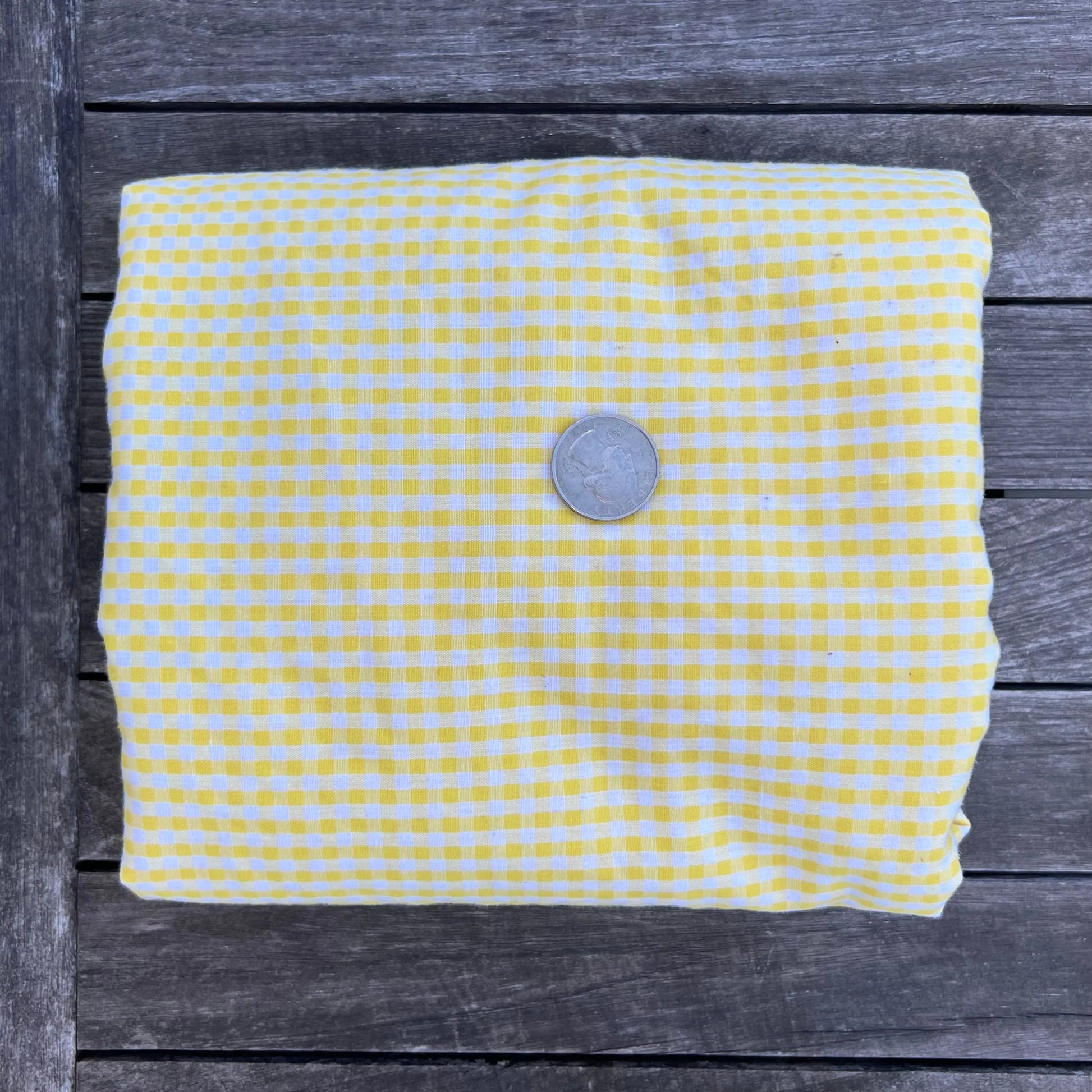 yellow gingham fabric 4.5 yards; priced per yard