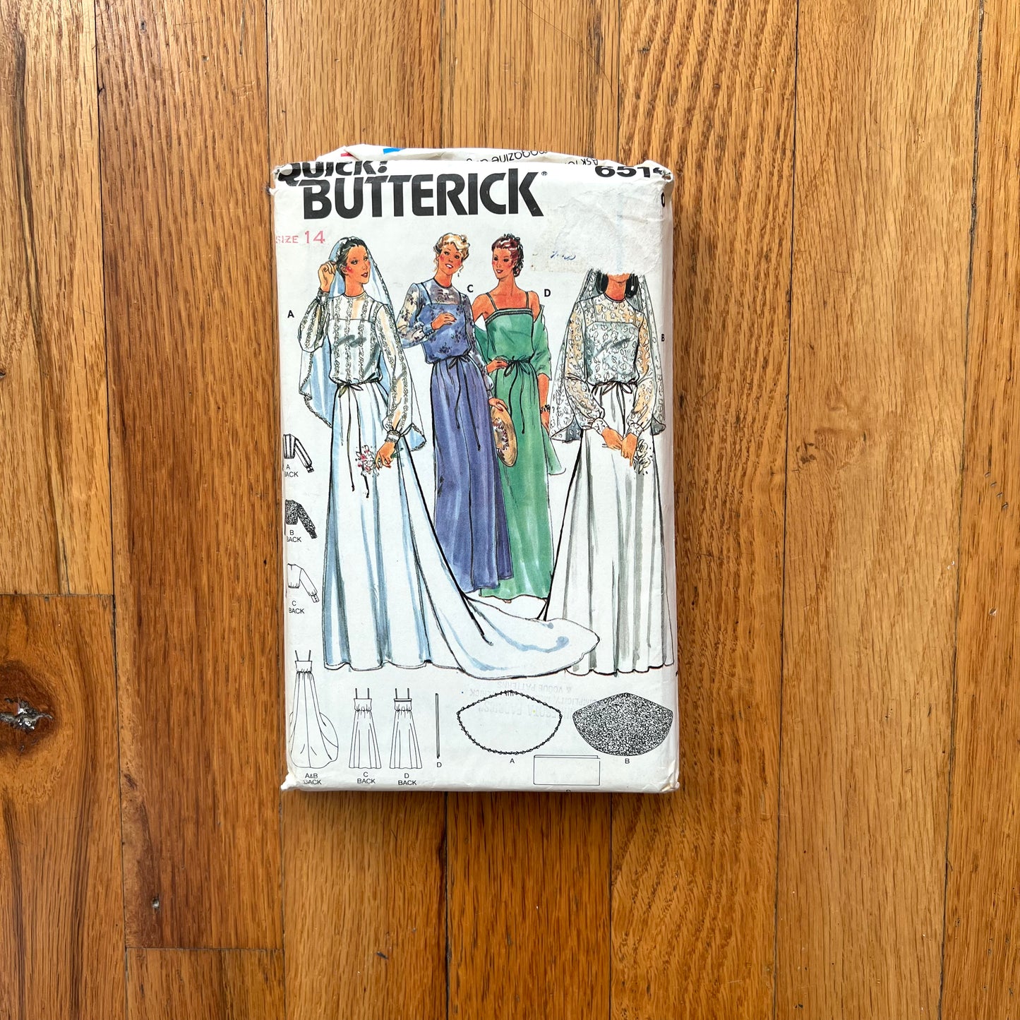 butterick 6514 elastic waist bridal gowns