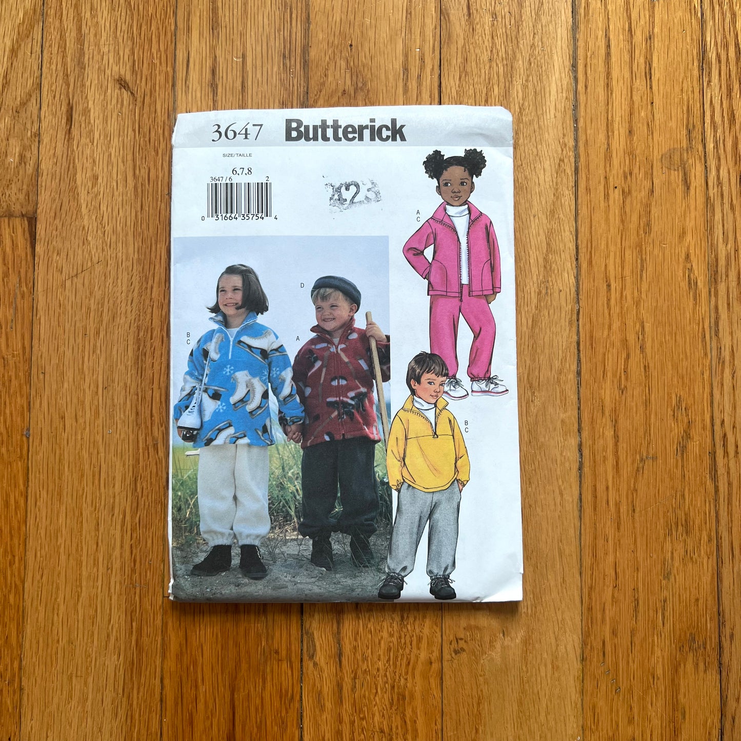 butterick children's sweatsuit pattern