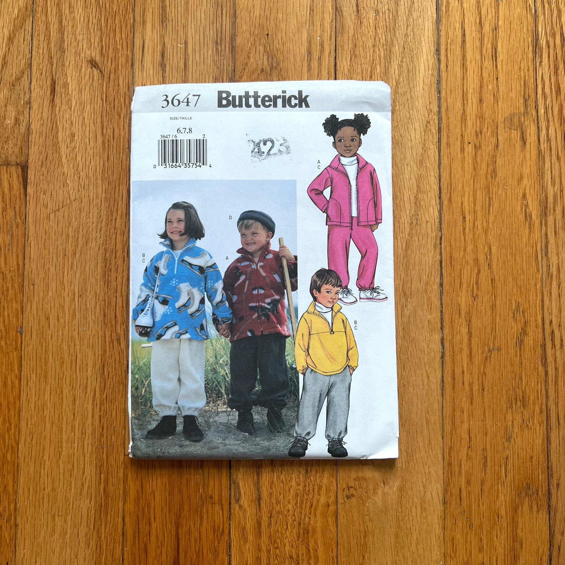 butterick children's sweatsuit pattern