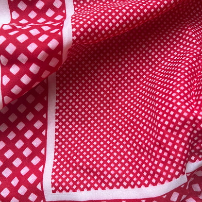 Red and white polka dot satin fabric panels sold together