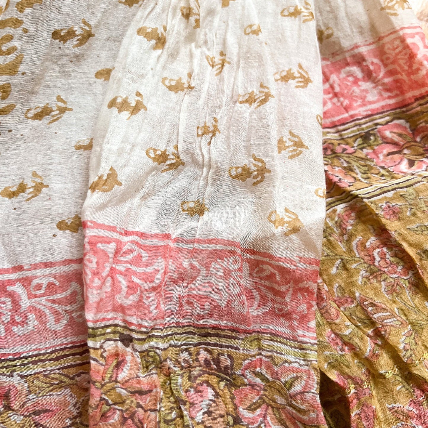 pink & gold sheer fabric